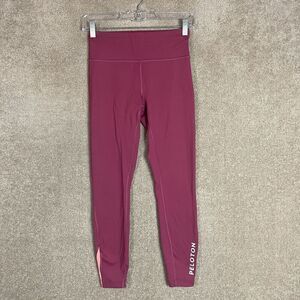 Peloton Active Leggings Womens‎ Size Small Burgundy High Rise Logo Athletic Yoga
